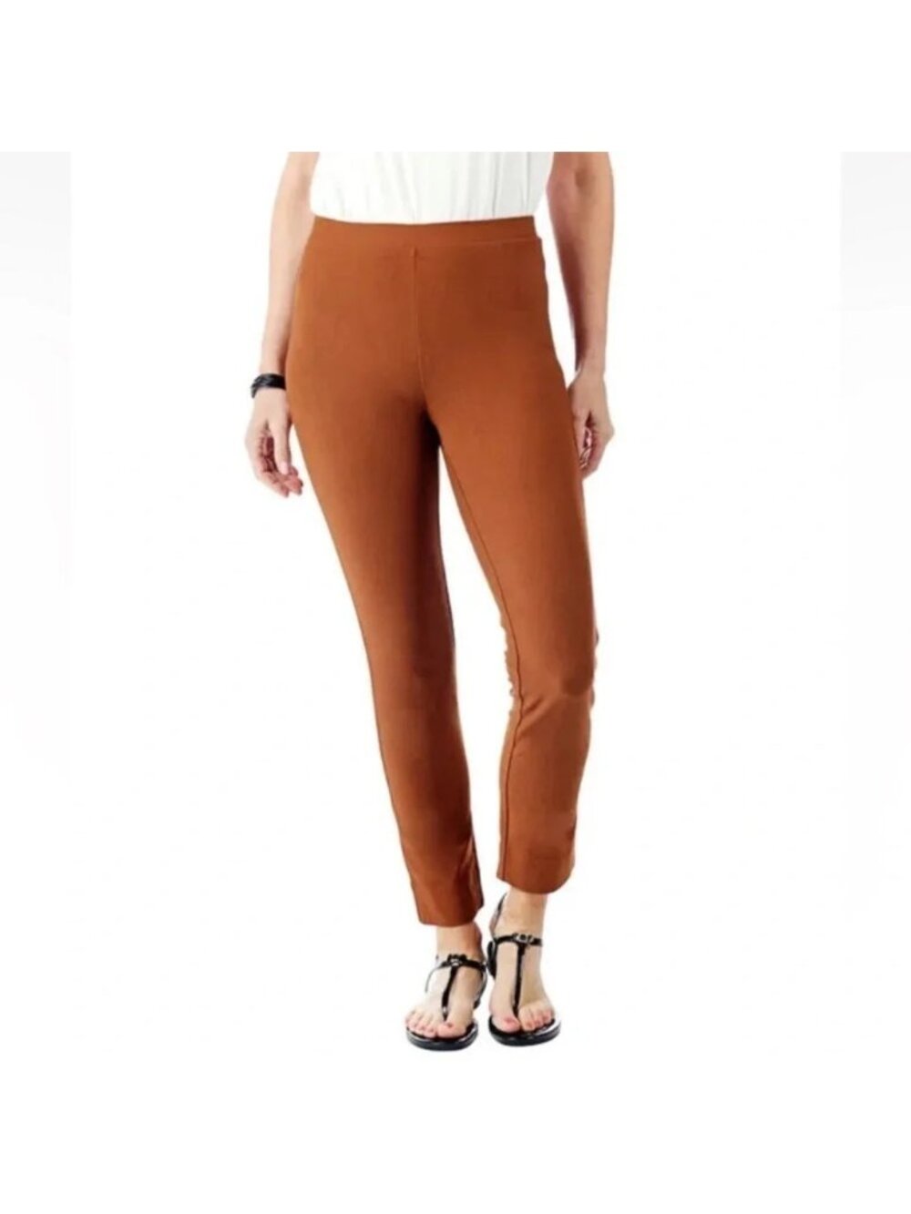 NEW MarlaWynne WynneLayers Caramel Crepe Ankle Pants- Small